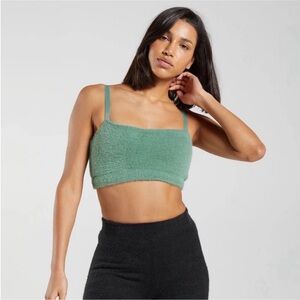 Gymshark Green Fuzzy Crop Top by Whitney Simmons